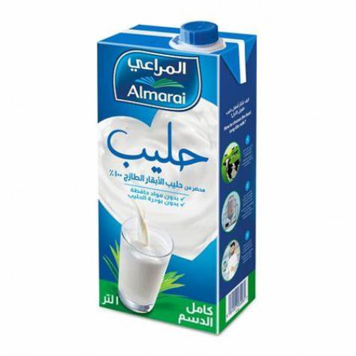 حليب المراعي طويل الأجل كامل الدسم 1 لتر