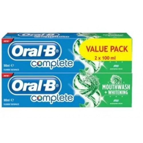 معجون الأسنان أورال بي 100مل(2×25%خصم) Complete + Mouth Wash