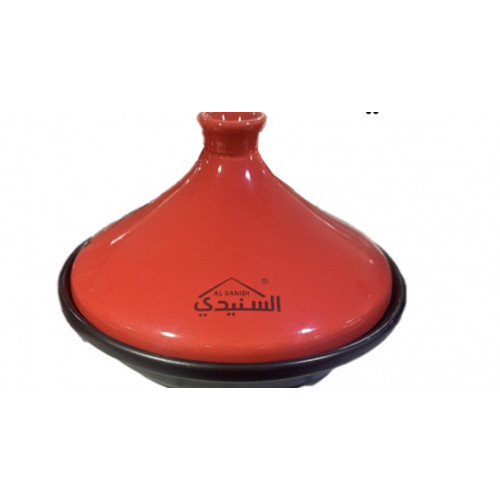 اناء طاجن سيراميك احمر السنيدي 20 سم بغطاء