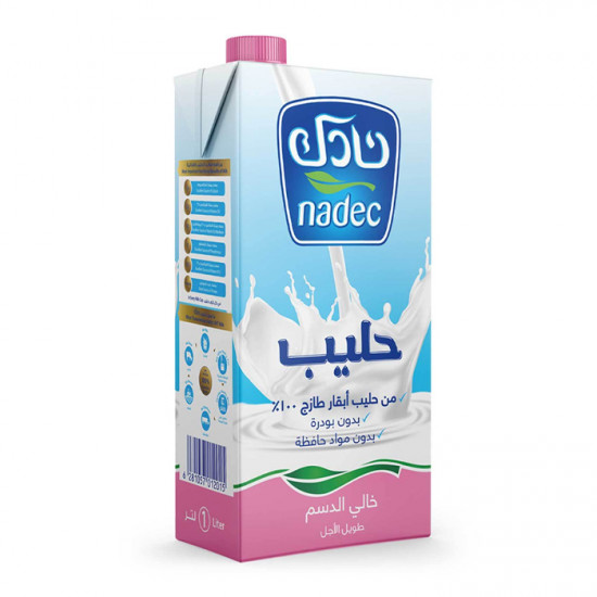 حليب نادك طويل الاجل خالي الدسم 1 لتر