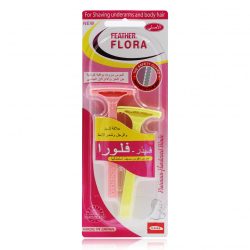 Feather Flamingo (Flora) Japanese Facial &amp; Eyebrow Razors – Pack of 2