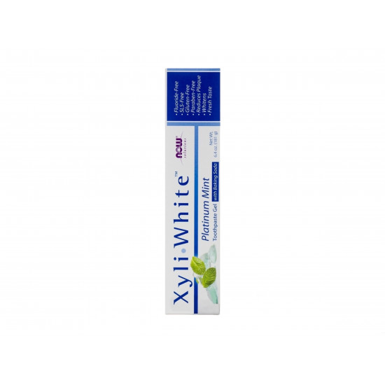 Now Foods Xyliwhite ، معجون أسنان بيكربونات الصودا ، بلاتينيوم نعناع 181 جرام