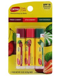 مجموعة مرطب الشفاه كارمكس Carmex ديلي كير 3 في 1 المتنوعة – 3 أصابع (4.25 جم لكل إصبع)