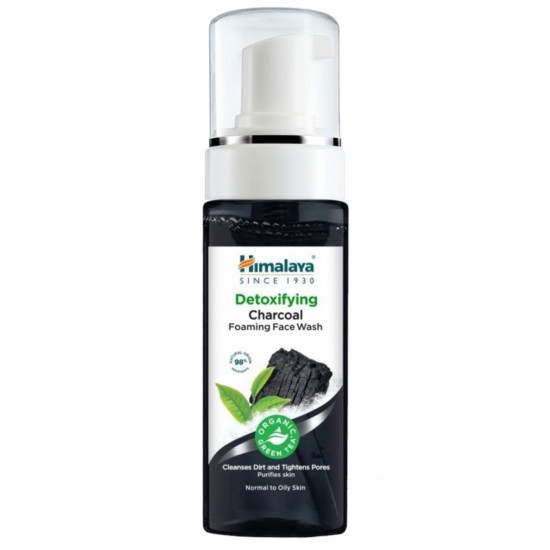 غسول الوجه الرغوي بالفحم لإزالة السموم من هيمالايا، 150 مل غسول الوجه الرغوي بالفحم لإزالة السموم من هيمالايا، 150 مل