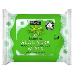 Beauty Formulas Foaming Aloe Vera Make-up Remover Wipes with Hyaluronic Acid - 30 Wipes