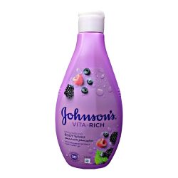 Johnson’s Vita-Rich Replenishing Body Wash with Raspberry Extract &amp; Plant-Based Glycerin - 400ml