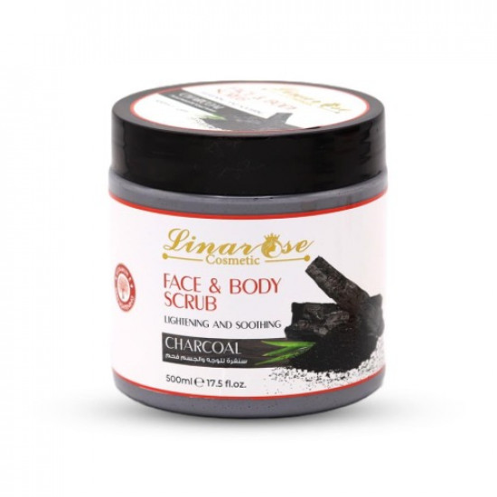 ليناروز سنفرة للوجة والجسم فحم 500مل 