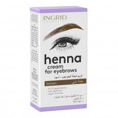 كريم الحناء للحواجب من إنغريد - بني طبيعي (حجم 15 مل + 15 مل) - INGRID Henna Cream for Eyebrows