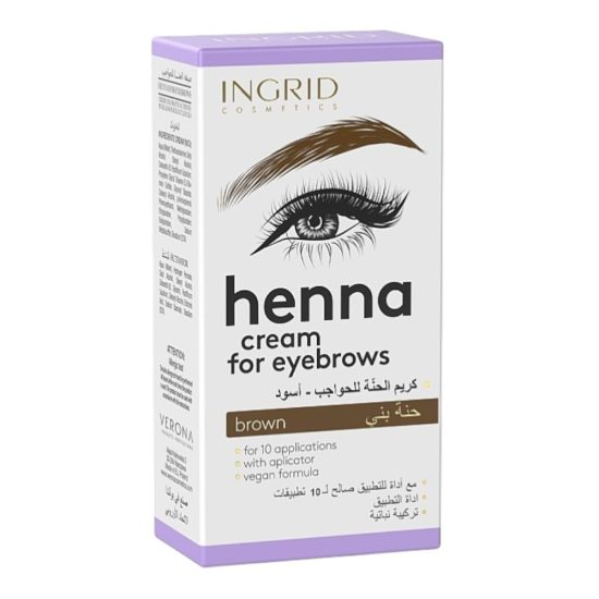 كريم الحناء للحواجب من إنغريد - بني طبيعي (حجم 15 مل + 15 مل) - INGRID Henna Cream for Eyebrows كريم الحناء للحواجب من إنغريد - بني طبيعي (حجم 15 مل + 15 مل) - INGRID Henna Cream for Eyebrows