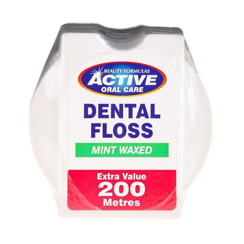 خيط الأسنان المشمّع بالنعناع اكتيف أورال كير من بيوتي فورمولاس - 200 متر خيط الأسنان المشمّع بالنعناع اكتيف أورال كير من بيوتي فورمولاس - 200 متر