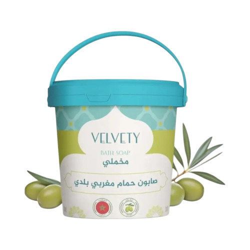 صابون مغربي بلدي مخملي فيلفيتي Velvety بزيت الزيتون وزبدة الشيا - 1000 جرام