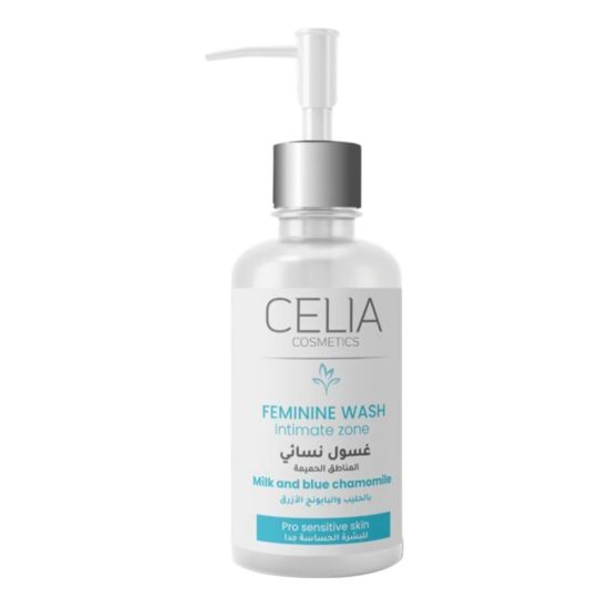 سيليا Celia Cosmetics غسول نسائي للبشرة الحساسة جداً بالحليب والبابونج الأزرق – 180 مل