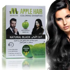 شامبو صبغة شعر أسود طبيعي (أظرف) بزيت بذور التفاح من مورفون Morvon – كرتون 10 أظرف × 25 مل شامبو صبغة شعر أسود طبيعي (أظرف) بزيت بذور التفاح من مورفون Morvon – كرتون 10 أظرف × 25 مل