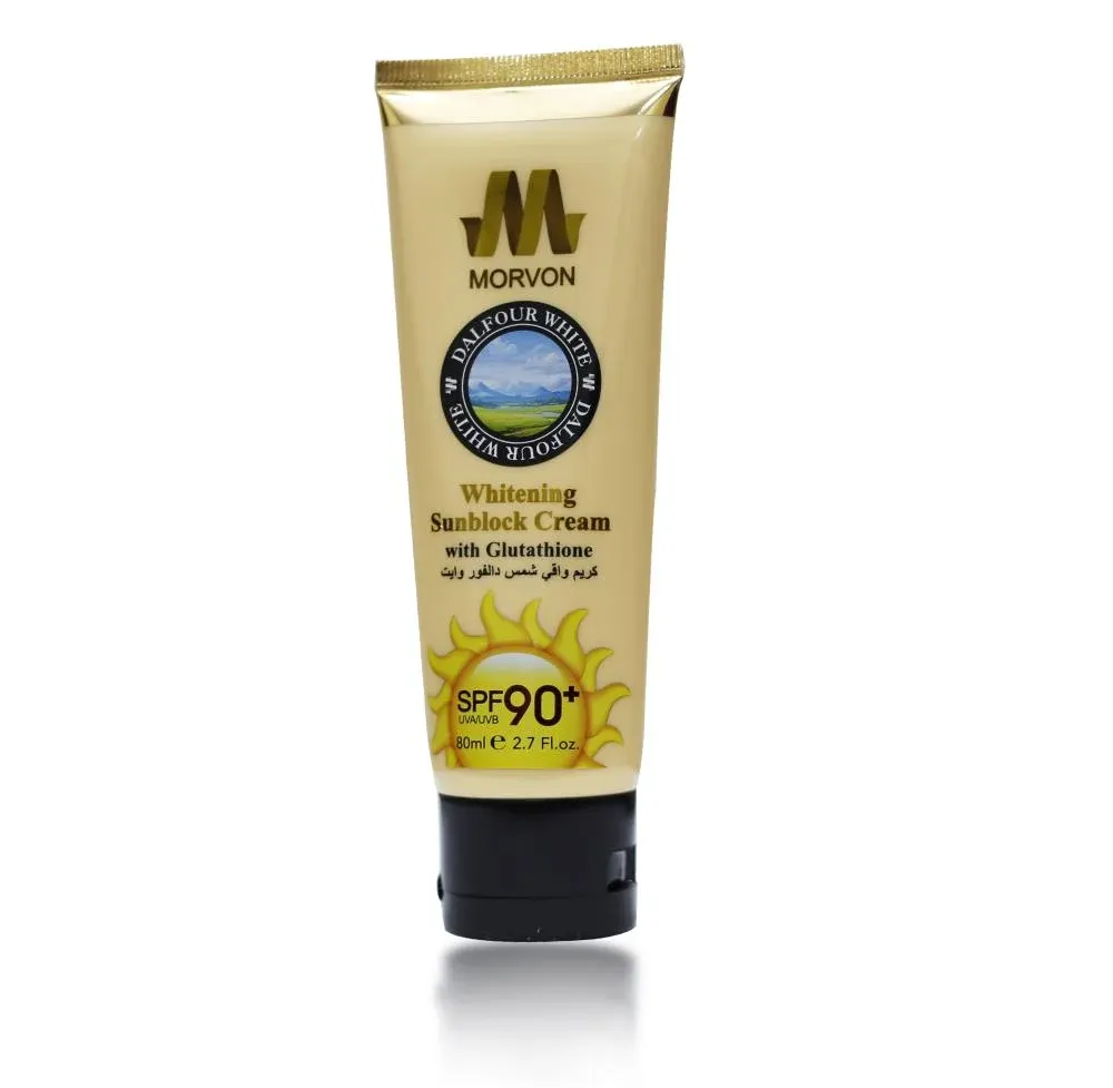 كريم واقي الشمس دالفور وايت من مورفون Morvon المطور (SPF90) – 80 مل كريم واقي الشمس دالفور وايت من مورفون Morvon المطور (SPF90) – 80 مل