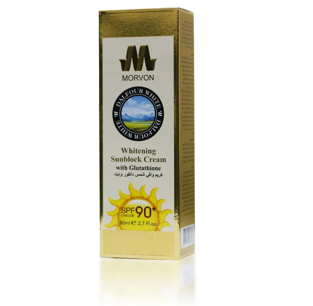 كريم واقي الشمس دالفور وايت من مورفون Morvon المطور (SPF90) – 80 مل كريم واقي الشمس دالفور وايت من مورفون Morvon المطور (SPF90) – 80 مل