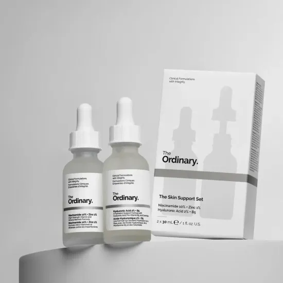 مجموعة الدعم والعناية بالبشرة الثنائية المتكاملة  من ذا أورديناري The Ordinary (نياسيناميد 10% + زينك 1% & حمض الهيالورونيك 2% + B5) – 30 x 2 مل