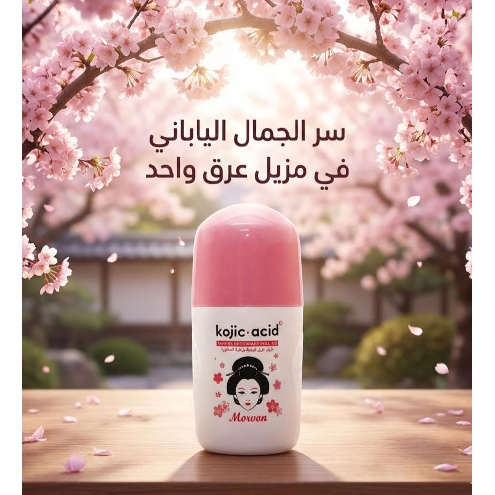 مزيل عرق كوجيك أسيد رول أون بزهرة الساكورا من مورفون MORVON لتفتيح الإبطين وحماية ممتدة من الرائحة – 50 مل مزيل عرق كوجيك أسيد رول أون بزهرة الساكورا من مورفون MORVON لتفتيح الإبطين وحماية ممتدة من الرائحة – 50 مل
