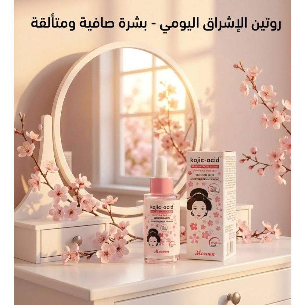 سيروم كوجيك أسيد وزهرة الساكورا للوجه من مورفون MORVON لتفتيح البقع، تحفيز الكولاجين، ونضارة ممتدة للبشرة – 40 مل سيروم كوجيك أسيد وزهرة الساكورا للوجه من مورفون MORVON لتفتيح البقع، تحفيز الكولاجين، ونضارة ممتدة للبشرة – 40 مل