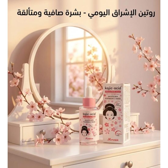 سيروم كوجيك أسيد وزهرة الساكورا للوجه من مورفون MORVON لتفتيح البقع، تحفيز الكولاجين، ونضارة ممتدة للبشرة – 40 مل سيروم كوجيك أسيد وزهرة الساكورا للوجه من مورفون MORVON لتفتيح البقع، تحفيز الكولاجين، ونضارة ممتدة للبشرة – 40 مل