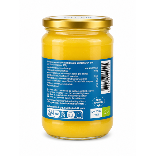 سمن بقري عضوي نقي Ghee Easy -خال من اللاكتوز - 500 مل الوزن الصافي سمن بقري عضوي نقي Ghee Easy -خال من اللاكتوز - 500 مل الوزن الصافي