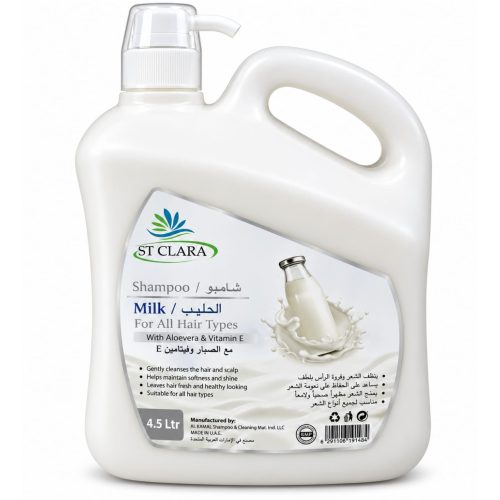ST CLARA Milk Shampoo with Aloe Vera & Vitamin E for All Hair Types 4.5L