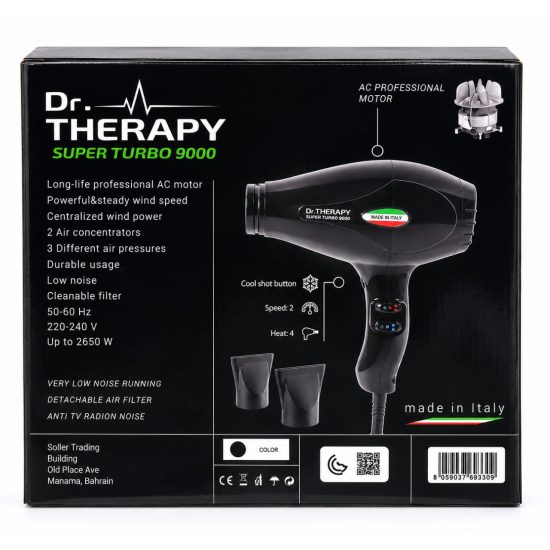 Dr. Therapy Super Turbo 9000 Professional Hair Dryer 2650W Dr. Therapy Super Turbo 9000 Professional Hair Dryer 2650W
