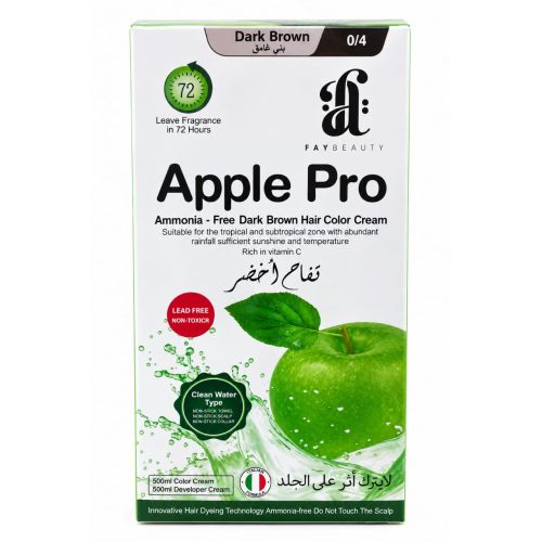 Faybeauty Apple Pro Dark Brown Hair Color Cream 0/4 – Ammonia-Free – 500ml + 500ml Faybeauty Apple Pro Dark Brown Hair Color Cream 0/4 – Ammonia-Free – 500ml + 500ml