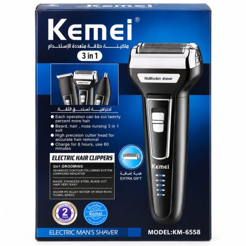 Kemei KM-6558 3-in-1 Multifunction Electric Men's Shaver