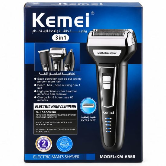 Kemei KM-6558 3-in-1 Multifunction Electric Men's Shaver
