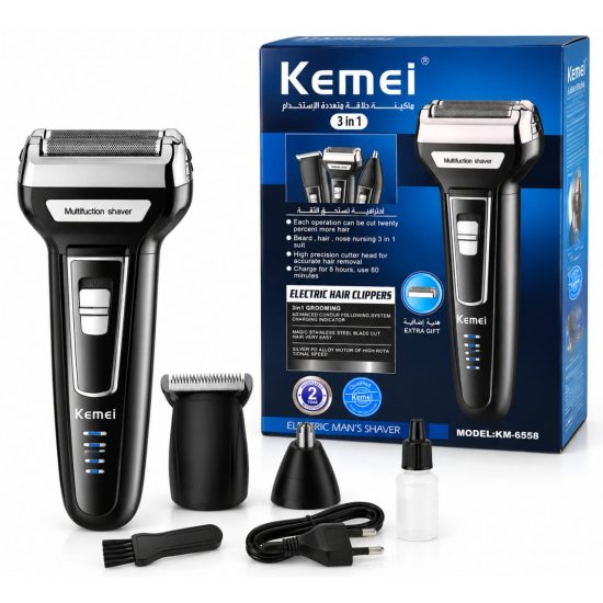 Kemei KM-6558 3-in-1 Multifunction Electric Men's Shaver