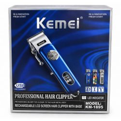 Kemei KM-1895 Professional Hair Clipper with LCD Display and Charging Base