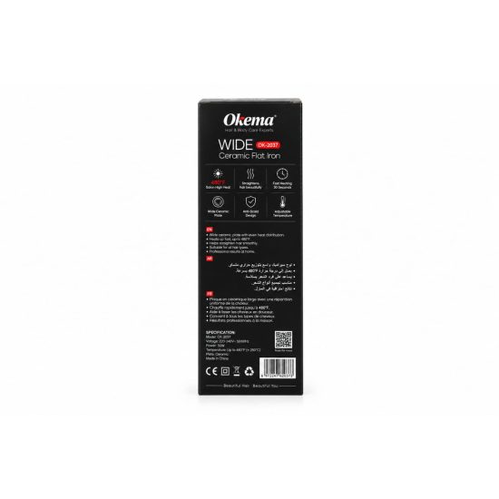مكواة شعر أوكيما OK-2037 عريضة سيراميك 480°F