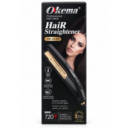 Okema OK-2030 Hair Straightener Titanium Ceramic 720°F