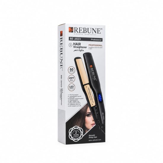 REBUNE Professional RE-2023 Hair Straightener Ceramic Tourmaline 450°F