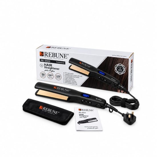 REBUNE Professional RE-2023 Hair Straightener Ceramic Tourmaline 450°F