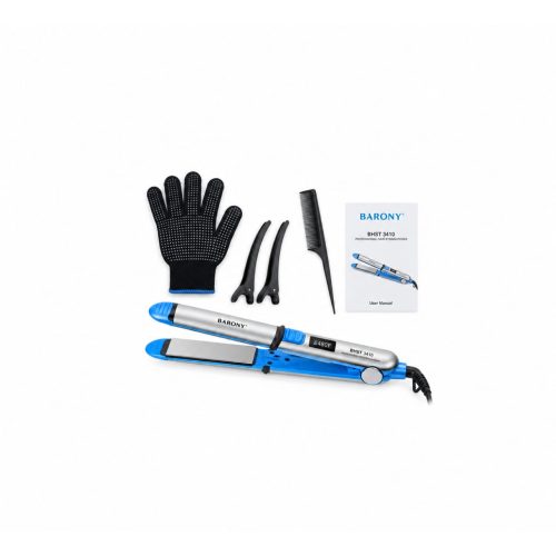 BARONY BEST 3410 Professional Hair Straightener 480°F – Blue