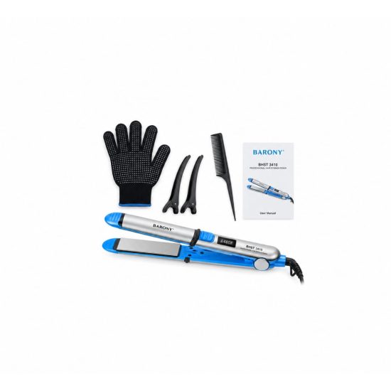 BARONY BEST 3410 Professional Hair Straightener 480°F – Blue