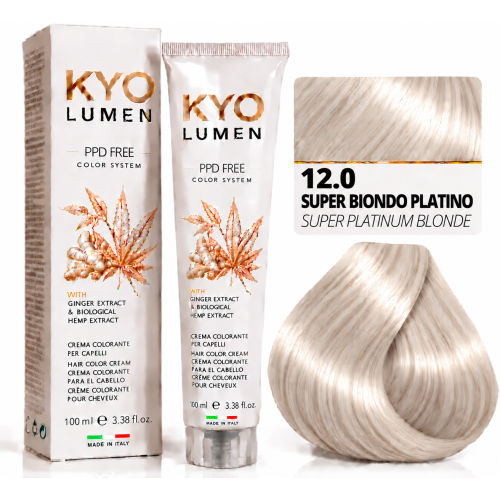 صبغة شعر KYO LUMEN الدائمة – PPD FREE اللون الاشقر البلاتيني الفائق وتدرجاتة