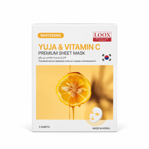 LOOX Yuja & Vitamin C Premium Whitening Sheet Mask – 5 Sheets LOOX Yuja & Vitamin C Premium Whitening Sheet Mask – 5 Sheets