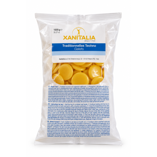 XANITALIA Traditionnelles Techno Yellow Depilatory Wax Galets – 1000 g