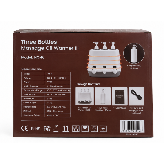 Three Bottles Massage Oil Warmer III – HOH6
