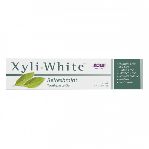 NOW Solutions، جل معجون الأسنان Xyliwhite ، نعناع منعش 181 مل