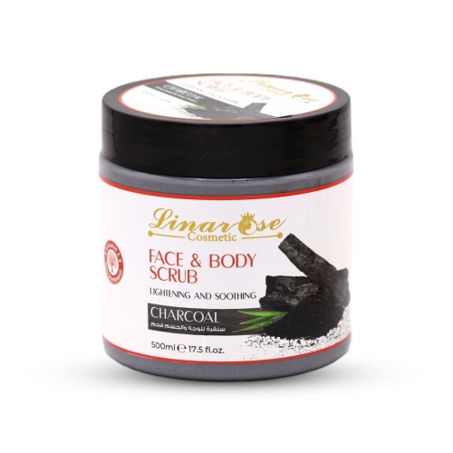ليناروز سنفرة للوجة والجسم فحم 500مل 