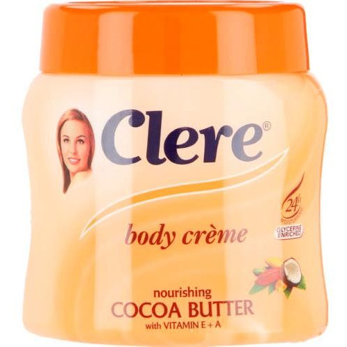 كريم مرطب للجسم بزبدة الكاكاو مع فيتامين E و A من كلير - 500 مل