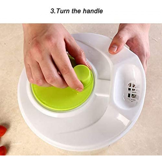 مصفاة تجفيف وغسالة خضروات وسلطة دوارة مع وعاء ومصفاة 3 لتر مصفاة تجفيف وغسالة خضروات وسلطة دوارة مع وعاء ومصفاة 3 لتر