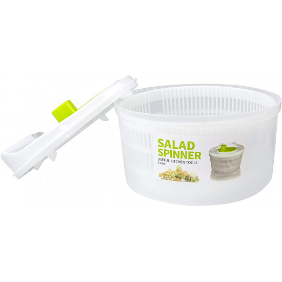 مصفاة تجفيف وغسالة خضروات وسلطة دوارة مع وعاء ومصفاة 3 لتر مصفاة تجفيف وغسالة خضروات وسلطة دوارة مع وعاء ومصفاة 3 لتر