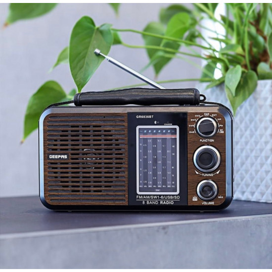 راديو ومكبر صوت -بلوتوث - USB - AUX- ذاكرة -GEEPAS راديو ومكبر صوت -بلوتوث - USB - AUX- ذاكرة -GEEPAS