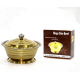 وعاء تمرية دائري مع غطاء حافظ ذهبي 14 سم