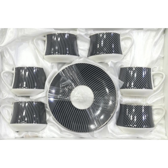 طقم اكواب سته قطع مع صحونها الانيقة برسمة مخططه طقم اكواب سته قطع مع صحونها الانيقة برسمة مخططه