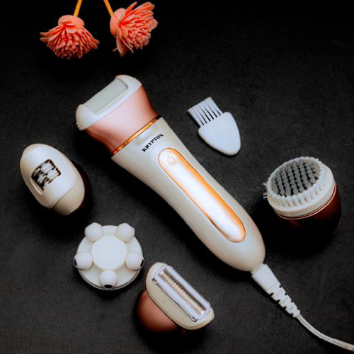 طقم تجميل متعدد الوظائف 6 في 1 قابل للشحن مع كابل يو اس بي ، ابيض - KNLS5407 طقم تجميل متعدد الوظائف 6 في 1 قابل للشحن مع كابل يو اس بي ، ابيض - KNLS5407